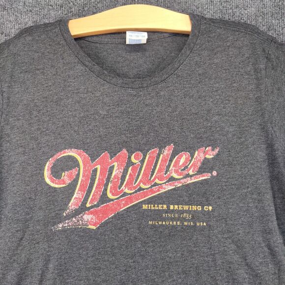 Port & Company Women's Miller Brewing Co Graphic T-Shirt Gray XXL Logo - Picture 3 of 13